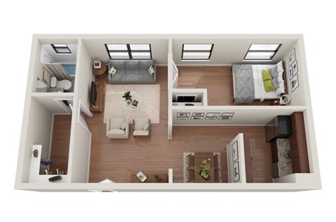 Prem Floor Plan at Convent Gardens Apartments, St. Louis